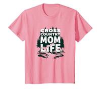 Cross Country Mom Life Proud Parent Runner Trail Forest T-Shirt, Enfant, Rose, 2 Ans