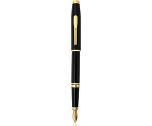 CROSS Coventry Stylo plume à pointe fine laquée noire avec pointe fine dorée