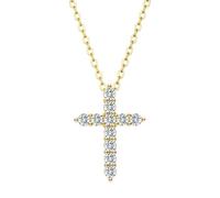 Cross de 3,0 mm Pendants à 100% Moisanite pour femmes 925 Collier de combinaison en argent sterling pour les fiançailles S Bridal S