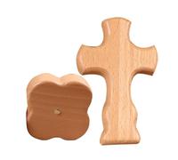 Cross en Bois Religieux - Ornement De Table Portable | Sonne De Poche en Bois, Spirituelle pour La Prière, Décoration Religieuse du Ménage, Don De Foi pour Les Et Les Adultes