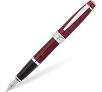 Cross Executive Compagnon avec anneau central en forme de croix à rainures multiples et stylo Bailey en acier inoxydable nacré Rouge