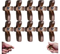 Cross Fidget, Handcrafted Wooden Cross My Heart, 2025 New Cross My Heart, Wooden Cross Fidget,Cross Check My Heart, Cross Fidget Wood, Natural Black Walnut, Smooth Finish, Cross for Prayin(A,10PC)