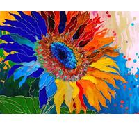 Cross & Glory Puzzle de 1 000 pièces Kaléidoscope de tournesol | Œuvre d'art florale colorée pour adultes | Activité stimulante et amusante | Excellent cadeau pour les amateurs de jardin