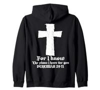 Cross I Know the Plans Verse Bible Jesus God Christian Retro Sweat à Capuche