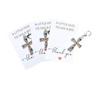 Cross Keychain 3 Pieces Floral Rhinestones Religious Pendant Charm | Cross Keychain Favors Religious Keychain 3 Pieces Flo Home School Classroom Party Birthday Christmas Holiday Travel Car Plane