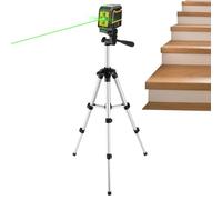 Cross Line Level Tripod, Precision Level with Stand, Indoor Alignment Tool, 10.6-25.6 Inches, Adjustable Stable Base, Ideal for Cabinet, Window, Wall Mounting, Floor, Garden, Outdoor Installation
