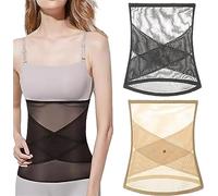Cross Mesh Girdle for Waist Shaping - Cross Mesh Girdle,Women Waist Shapewear Belly Band,Tummy Control Girdle Wrap,Postpartum Support Slimming Recovery (Black+Skin, 2XL)