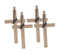Cross Necklace Halloween 4pcs Crucifix Pendant for Monk Priest Costumes Decorative Accessories Non-deformable Plastic Party Cosplay