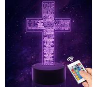 Cross Night Light, Cross Night Light For Children, 3d Lamp Nursery Led Light, Remote Control 16 Changing Colours Dimmable, Christmas Gifts For Girls Boys Living Room Bedroom Decor