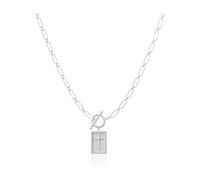 Cross Pendant Paperclip Chain Necklace, 14K Gold & Silver Plated, Unisex, Waterproof and Sweat-Resistant, Fade-Proof,Fashion Religious Simple Jewelry Gift (One size,Silver)