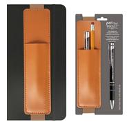 Cross Pochette de protection en cuir et stylo à bille gravé - Bande élastique - Pochette pour stylos de bible/journal - I Can Do All Things, Phil 4:13 Écriture et porte-stylo Blessed (marron clair