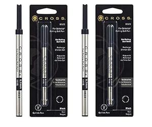 Cross Recharge pour stylo à bille gel Selectip, noir, 1 par carte (8523) (Pack de deux, noir)