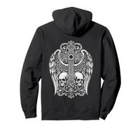 Cross Skull Gothic Grunge Y2K Alt Wings Hommes Femmes Sweat à Capuche