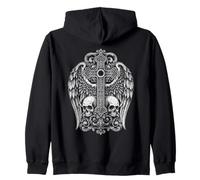 Cross Skull Gothic Grunge Y2K Alt Wings Hommes Femmes Sweat à Capuche