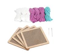 Cross Stitch Beginner Kit Floral Embroidery Kit Needlepoint Craft Set with Wood Board Stainless Steel Needles Cotton Yarn for Home Decor DIY Gift (Purple)