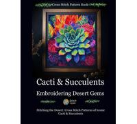 Cross Stitch Pattern Book: Cacti And Succulents - Embroidering Desert Gems: Stitching The Desert: Cross Stitch Patterns Of Iconic Cacti And Succulents (Stitch Icon Cross Stitch Pattern Books)