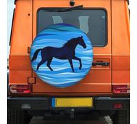 Cross The River On Horseback - Housse de pneu de secours de 35,6 cm, résistante aux intempéries et à la poussière, ajustement universel pour camping-car, remorque, VUS, camion, camping-car