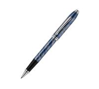 Cross Townsend Rollerball édition spéciale « Année du serpent » (épaisseur de trait M, couleur d'écriture noire, indélébile, boîte cadeau de qualité supérieure) Laqué bleu translucide avec gravure
