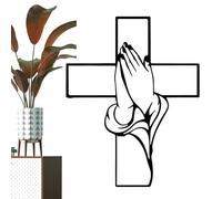 Cross Wall Decor - Elegant Metal Sculpture Art, Christian Religious Symbol Accent, Handcrafted Faith-Inspired Ornament for Families Church Groups Collectors, Wall Decoration, 11.81x8.27 Inches