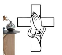 Cross Wall Decor - Metal Wall Sculpture for Christian Homes | Elegant Religious Decoration Art for Living Room Bedroom Church or Office, Inspirational Accent for Families Collectors, 30x21cm Iron