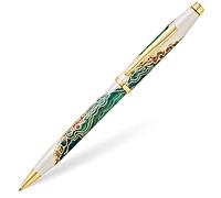 Cross Pens Stylo à bille Wanderlust Borneo – Plaqué Or 23 carats – Rechargeable – Taille moyenne