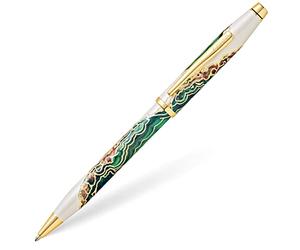 Cross Wanderlust Borneo Stylo à bille avec attributions Plaqué Or 23 carats Coffret cadeau Premium Stylo à bille rechargeable Taille moyenne
