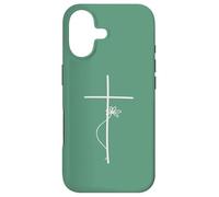 Cross with Flower Jesus Floral Minimalist Line Art Women Coque pour iPhone 17