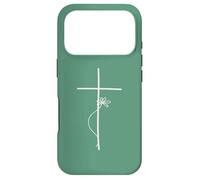 Cross with Flower Jesus Floral Minimalist Line Art Women Coque pour iPhone 17 Pro