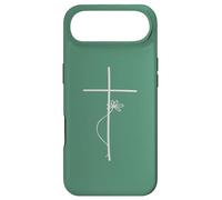 Cross with Flower Jesus Floral Minimalist Line Art Women Coque pour iPhone Air