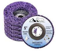Crossarctic Lot de 5 disques abrasifs CSD - 125 mm - Violets - En nylon flexible - Élimination des peintures et de la rouille - Pour meuleuse d'angle
