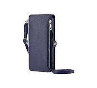 Crossbody Etui Pour Realme C35 4G Blocage RFID 9 Emplacements Pour Cartes Etui Portefeuille Longue Lanière Fente Pour Les Factures A Fermeture Eclair