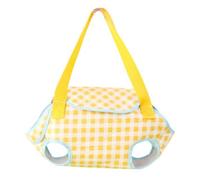 Crossbody Pet Carrier Bag, Breathable Dog Sling for Small Pets | Durable canvas material with four leg holes design, perfect for walking, fits small cats Jaune M