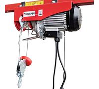Crossfer PA250 Palan à câble Treuil à câble avec poulie de renvoi capacité de levage 125/250KG hauteur de levage 12 / 6m 230V