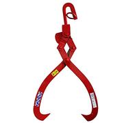 CROSSFER Pince de remorquage 1500 kg pour bois avec émerillon rotatif, souche en bois protégeant le sol, pince à dos pour la sylviculture avec ouverture de 55 cm