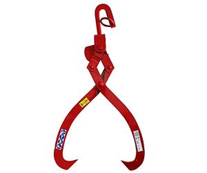 CROSSFER Pince de remorquage 1500 kg pour bois avec émerillon rotatif, souche en bois protégeant le sol, pince à dos pour la sylviculture avec ouverture de 55 cm