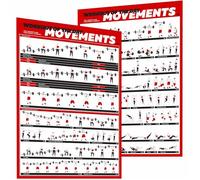Crossfit Ensemble d'affiches d'exercices - Guide avec 45 mouvements principaux WOD pour un entraînement complet du corps