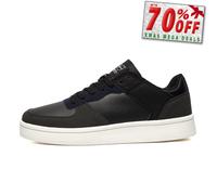 Crosshatch Avelino Baskets Classiques Pour Hommes Noires À Lacets