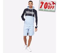 Crosshatch Composés Hommes Créateur Décontracté Confort Haut Mode Capuche Marine