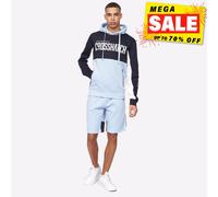 Crosshatch Composés Hommes Créateur Décontracté Confort Haut Mode Capuche Marine