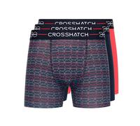 Crosshatch Locky Décontracté Confort Boxer Créateur 3pk Rouge Mixte