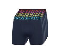 Crosshatch Lot de 5 boxers multicolores pour homme, coffret cadeau pour amis, petit ami ou mari. Les boxers sont disponibles dans les tailles S, M, L, XL, XXL, Bleu marine chasma, M