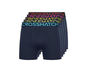 Crosshatch Lot de 5 boxers multicolores pour homme, coffret cadeau pour amis, petit ami ou mari. Les boxers sont disponibles dans les tailles S, M, L, XL, XXL, Bleu marine chasma, M