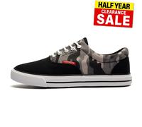 Crosshatch Skywalk Baskets Hommes Classique Décontracté Camouflage Toile Noir