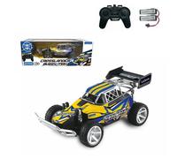 Lexibook, Crosslander® Buggy Max, Buggy radiocommandé Tout-Terrain, jusqu'à 15 km/h, télécommande et 2 Batteries incluses, Rechargeable, Bleu/Jaune, RC22