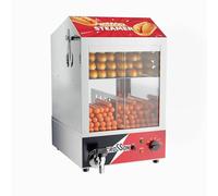 CROSSON Hot Dog Steamer Professionnel 42L,1200W Hot Dog Steamer Machine with Bun Warmer Stainless Grande Capacité 175 Hot Dogs et 50 Sandwiches avec Portes Coulissantes