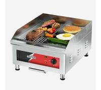 CROSSON Plancha Électrique Professionnelle 2500W,Plaque Grill Électrique Commerciale en Fonte de 10mm d’épaisseur Antiadhésive pour Barbecue Restaurant Snack-Bar(40x40cm)