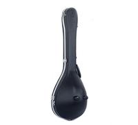 Crossrock Coque Bouzouki en ABS pour Buzuki grec | Coque rigide moulée noire, doublure en peluche, sangles de sac à dos - Étui rigide léger
