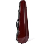Crossrock Coque de Violon en Fibre de Verre pour 4/4 Pleine Taille, Finition Noire et Rouge, intérieur en Velours, Sangles de Sac à Dos, Coque Rigide légère de 2,3 kg avec Porte-nœud (CRF1000SVBKRD)