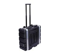 Crossrock CRA9603UW - Boîtier de Rack empilable avec Roues pour Rack Standard 3U, 48,9 cm de Profondeur, Construction Rigide en polyéthylène avec matériel Robuste, Noir