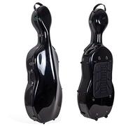 Crossrock CRF1000CEFBK étui en fibre de verre pour violoncelle 4/4 avec roues 4/4 Full Size noir